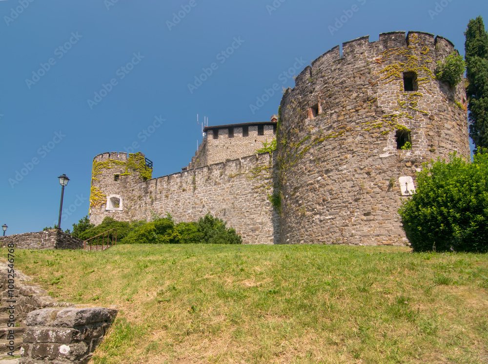 Scenic view of historic Castle in Gorizia (13th century), Friuli-Venezia Giulia, Italy at sunny summer day
