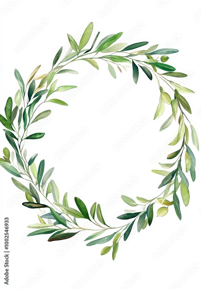 A green wreath made of leaves A green wreath made of leaves