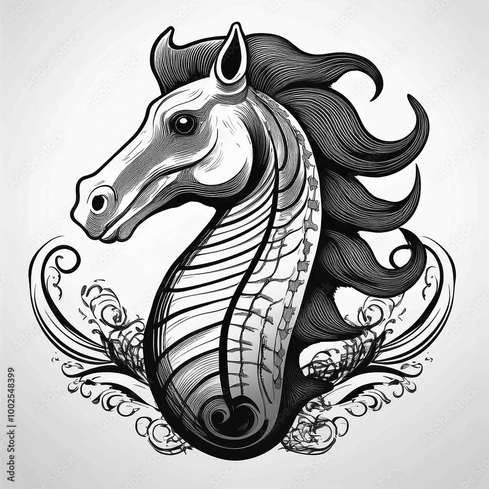 sea horse vector icon white background sea horse vector icon white background