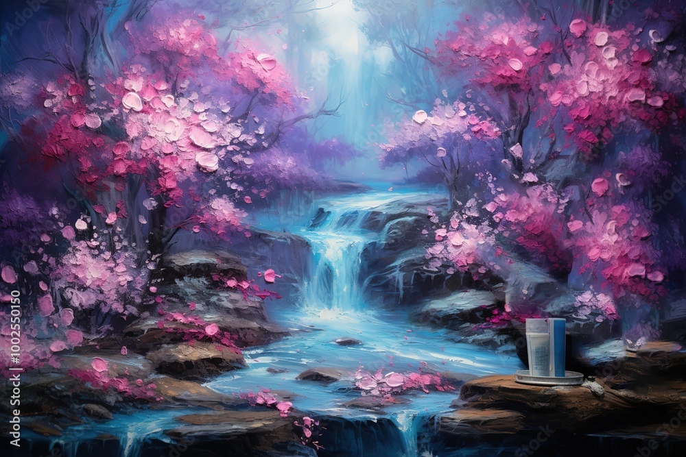 Obraz premium The illustration of beautiful forest background 