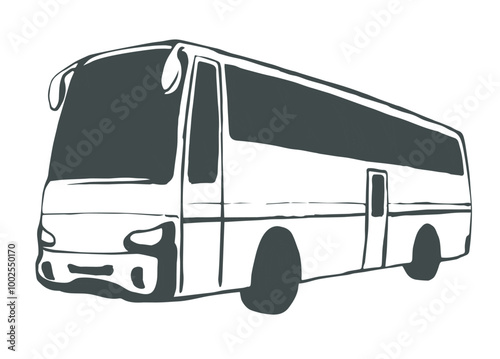 Large intercity bus. Vector drawing