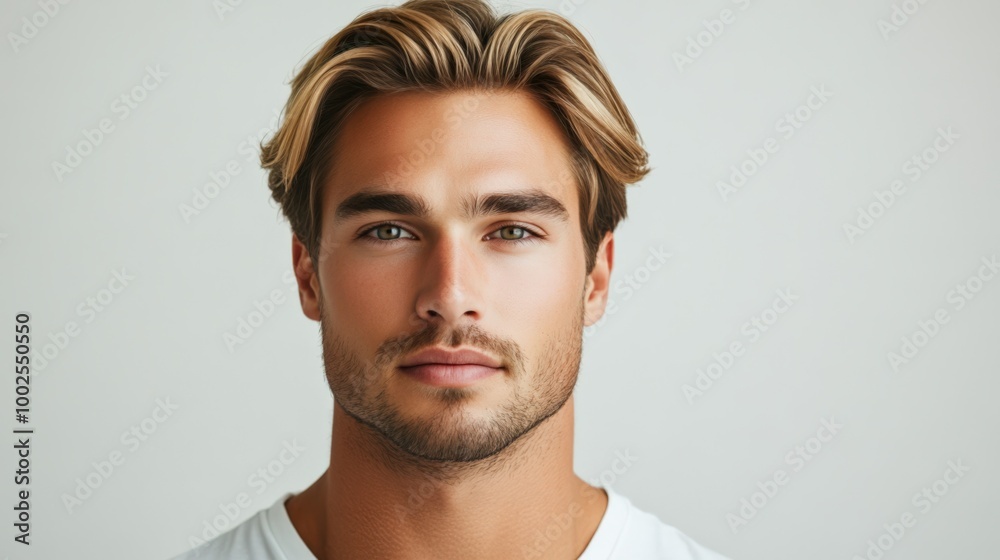 Obraz premium Rugged Male Portrait with Intense Expression