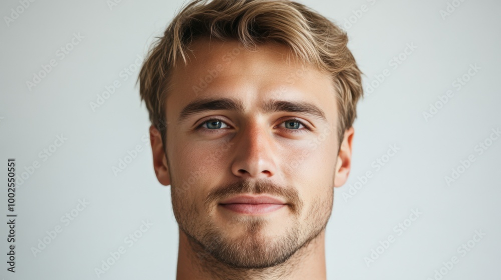 Rugged Male Portrait with Intense Expression Rugged Male Portrait with Intense Expression