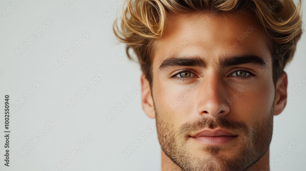 Fototapeta premium Intense Male Gaze in Close-Up Shot