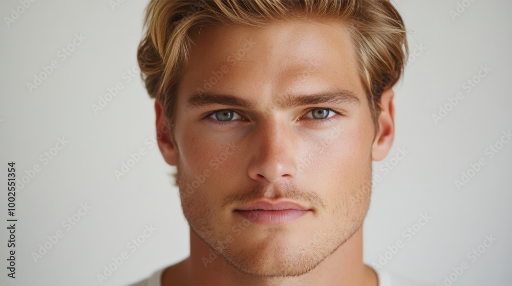 Fototapeta premium Rugged Male Portrait with Intense Expression