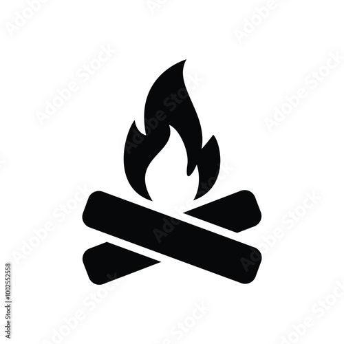 Bonfire flat vector symbol and icon design