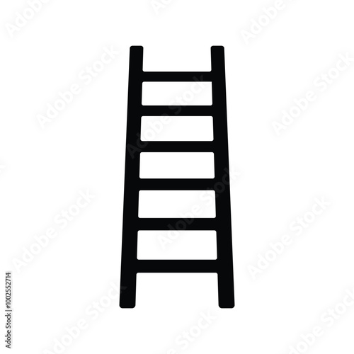 Step ladder black and white flat vector icon design. Step ladder symbol design and clip art