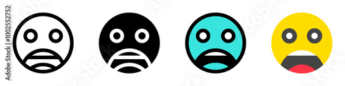 Editable scared, shocked, petrified face vector icon. Part of a big icon set family. Perfect for web and app interfaces, presentations, infographics, etc