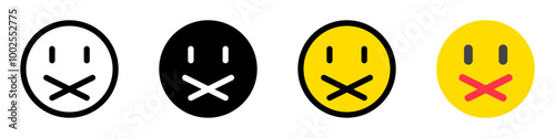 Editable cross mouth, mute, silent vector icon. Part of a big icon set family. Perfect for web and app interfaces, presentations, infographics, etc