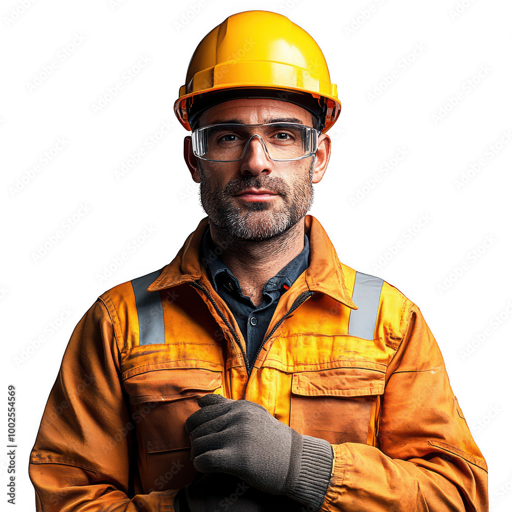 Construction Worker in Safety Gear Construction Worker in Safety Gear