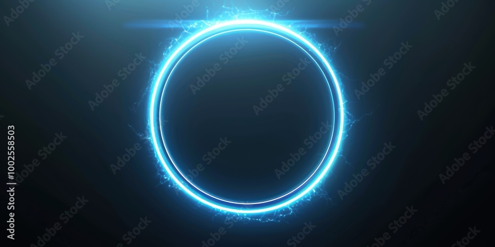 Obraz premium Glowing Blue Circle with Sparkles