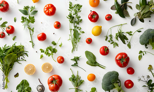 vegetable and fruits photo or illustrator on white background