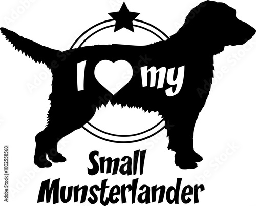 Small Munsterlander dog silhouette, i love my dog, dog, dog breeds, logo, vector, monogram, silhouette, logo design, animal, illustration, icon, sign, design, black, wild, symbol, pet, nature,