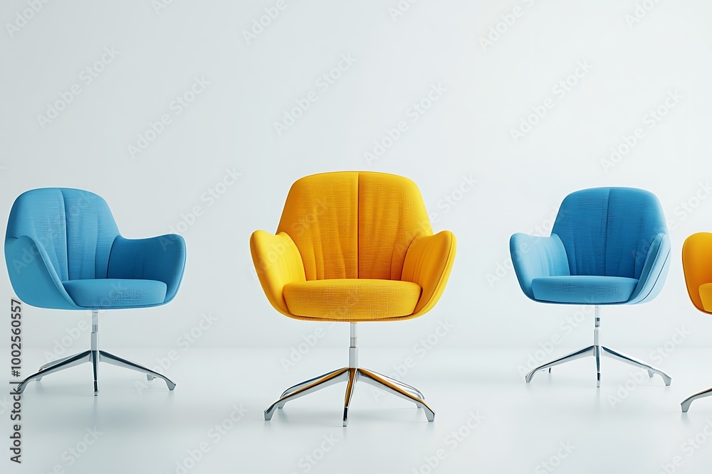 Obraz premium Color armchair. Modern designer chair on white background. Texture chair.