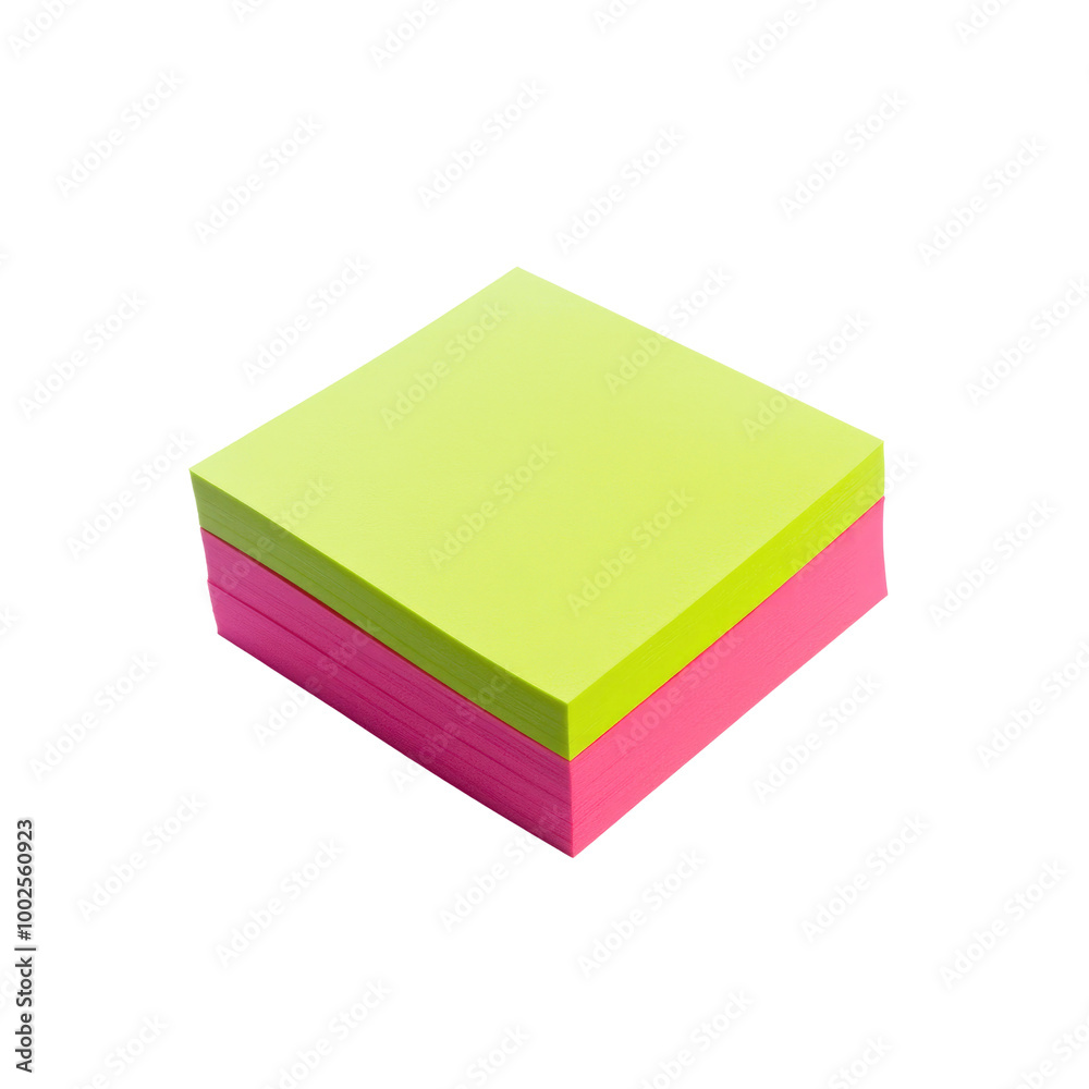 Stack of Bright Yellow and Pink Sticky Notes Stack of Bright Yellow and Pink Sticky Notes