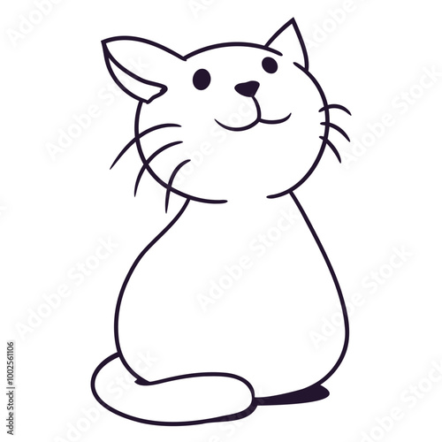 Home Cat Looks Adorable Happy Sweet Little Smile Face Kitten Pet Design Funny Cool Cartoon Cute Cats Lovers Comic Fun Love Kittens Adorable Feline Like Playful Kitties Fur Baby Illustration Paw Owners