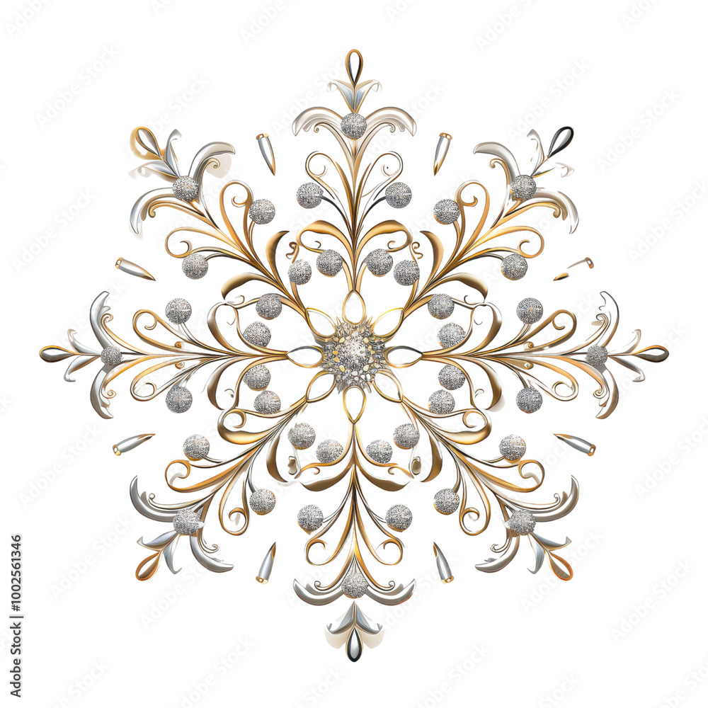 Christmas snowflake ornament, holiday decoration, png isolated on an empty background Christmas snowflake ornament, holiday decoration, png isolated on an empty background