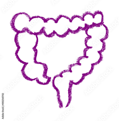 Colon Icon Crayon Chalk Drawing