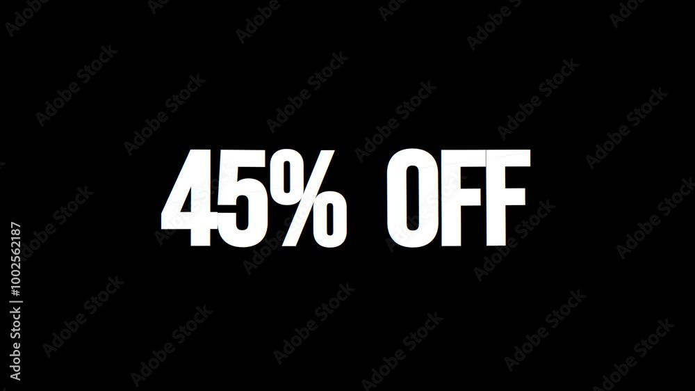 45% OFF text animation, slicing blue effect. Promotion concept, looping video 45% OFF text animation, slicing blue effect. Promotion concept, looping video