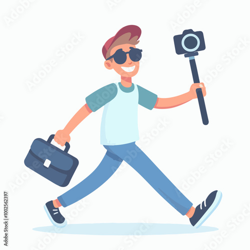 vlogger illustration. content creator, influencer.