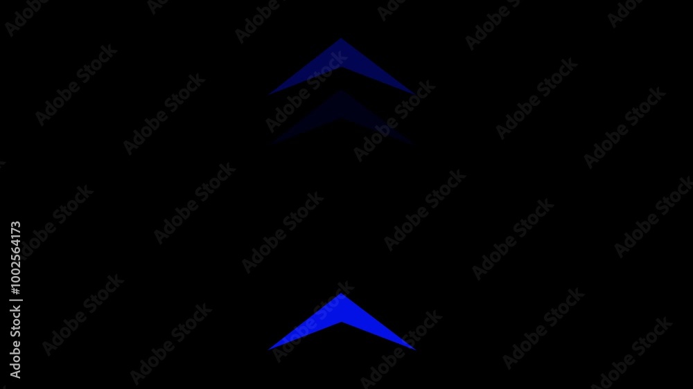 Arrow animation by blue color on black background. Arrow animation by blue color on black background.