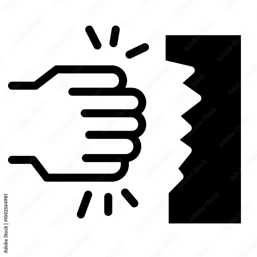 Punching Wall Icon Punching Wall Icon