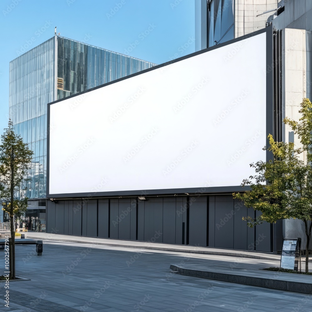 Mockup of a white billboard on a building in the city center is ideal for attractive ad campaigns created by artificial intelligence Mockup of a white billboard on a building in the city center is ideal for attractive ad campaigns created by artificial intelligence