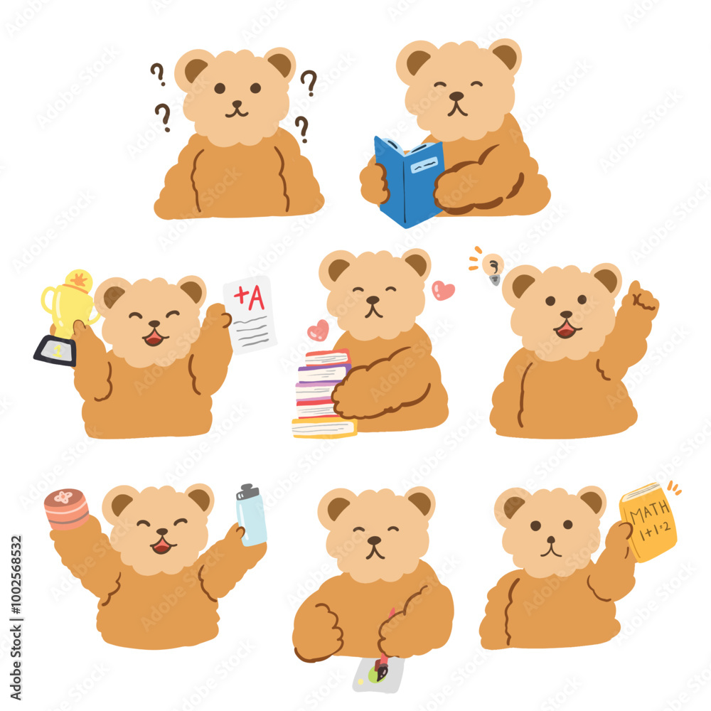 Collection of Cute Bear School and Education Character Illustration Vector Elements
Collection of Cute Bear School and Education Character Illustration Vector Elements