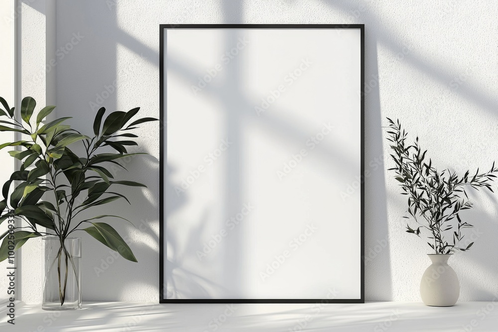 A3 Poster Mockup on White Background created with Generative AI A3 Poster Mockup on White Background created with Generative AI