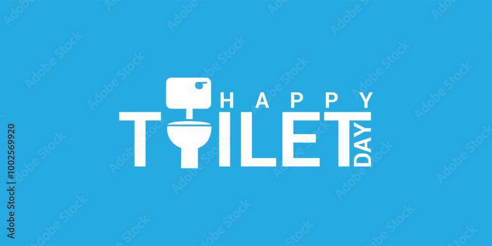 Fototapeta premium World Toilet Day Logo creative typography lettering isolated toilet symbol. November 19 Women and men toilet sign symbol unique and funny concept. Isolated background. Vector Illustration