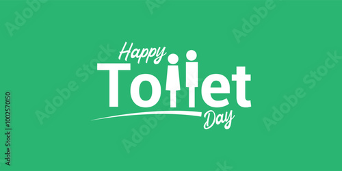 World Toilet Day Logo creative typography lettering isolated toilet symbol. November 19 Women and men toilet sign symbol unique and funny concept. Isolated background. Vector Illustration
