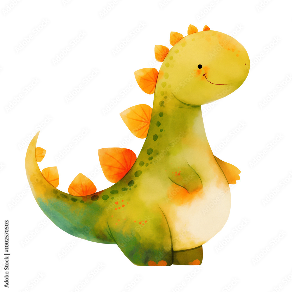 Fototapeta premium cute watercolor dinosaur character