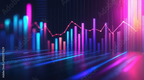 3D infographic of a business growth chart, showcasing increasing trends and rising profits in a corporate style.