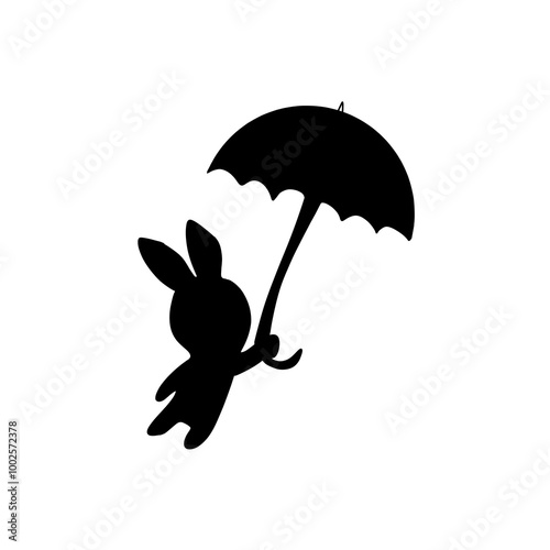 Rabbit black silhouette  photo