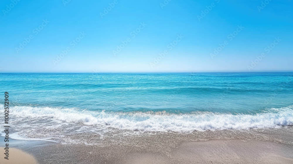Tranquil Ocean Waves Under Clear Blue Sky Tranquil Ocean Waves Under Clear Blue Sky