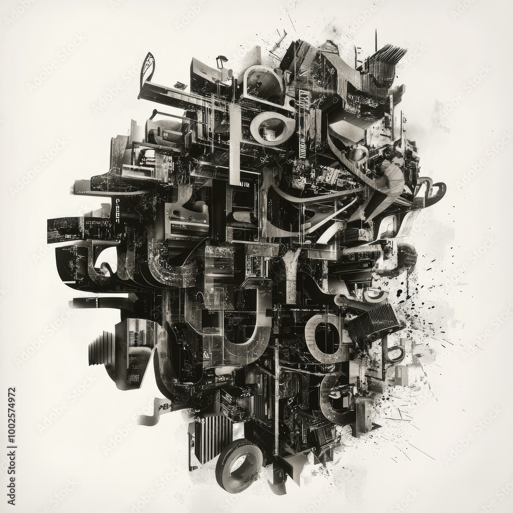 Fototapeta premium Abstract Floating Typography Art