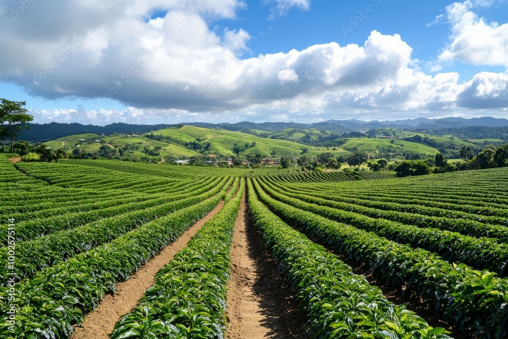 A coffee plantation in the rolling hills of Minas Gerais, showing Brazil's role in global coffee production A coffee plantation in the rolling hills of Minas Gerais, showing Brazil's role in global coffee production