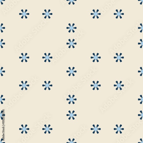 Background Motif Flower Shape Blue Black Pattern. Round Circle Dot Geometric Illustration. 