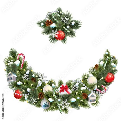 Vector Christmas Pine Decoration