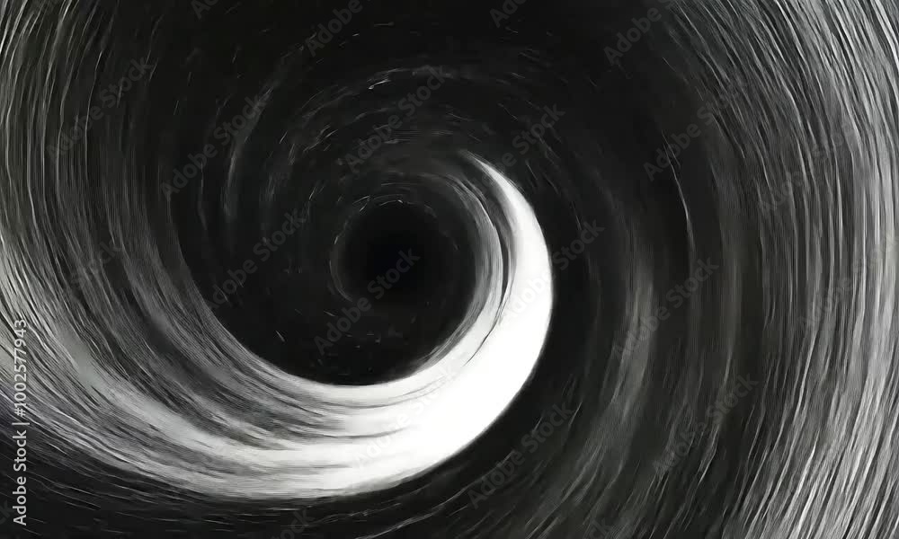 Abstract black and white swirling vortex artwork with ai generated.
