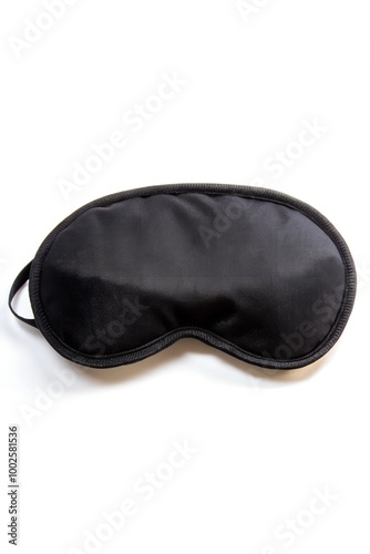 Black sleeping eye mask, isolated on white background