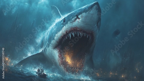 an unforgettable shark encounter in the ocean, diving with powerful predators, exploring marine wildlife in their natural habitat, an exhilarating aquatic adventure with sharks up close