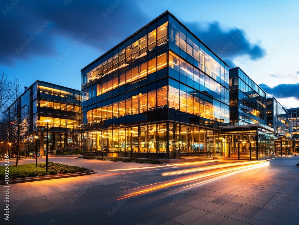 Obraz premium A corporate office bustling with expansion projects, illustrating aggressive business growth strategies