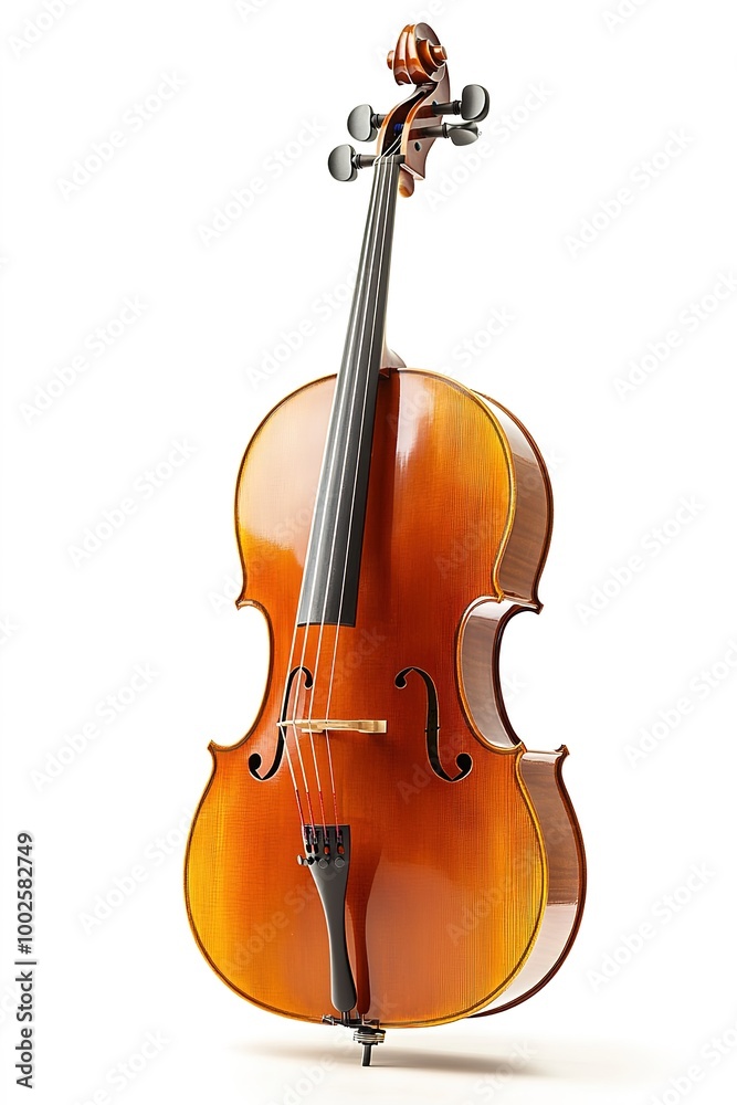 Elegant cello isolated on white with space for text Elegant cello isolated on white with space for text
