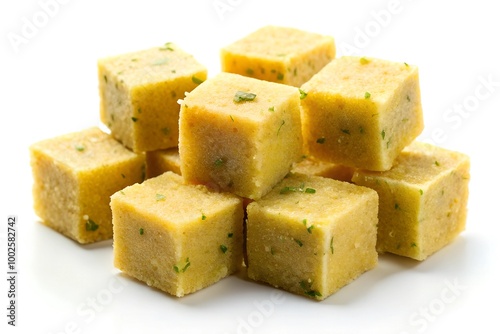 Delicious bouillon cubes, isolated on white background