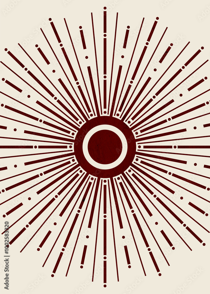 Retro Minimalist Abstract 70s Sunburst Art Retro Minimalist Abstract 70s Sunburst Art