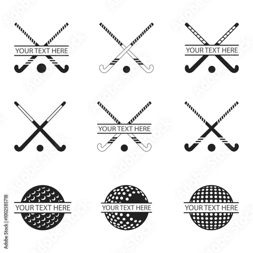 Field hockey logo SVG'' Crossed Field Hockey sticks and ball Shilouette, Field Hockey clipart, Sports clipart, Field Hockey shirt Vector,