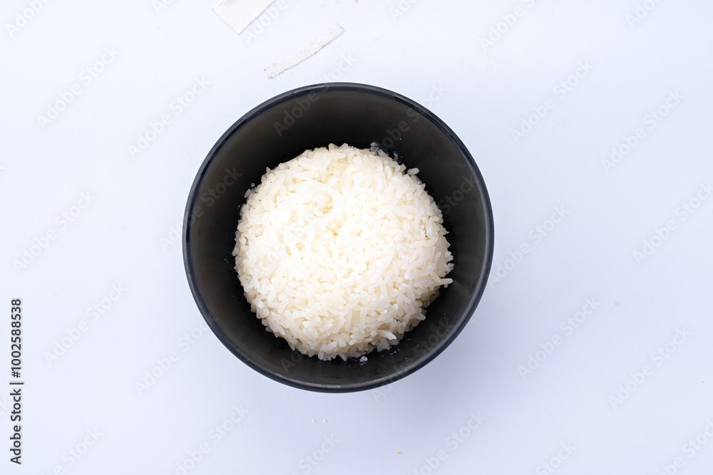 Bowl of Steamed White Rice on White Background Bowl of Steamed White Rice on White Background