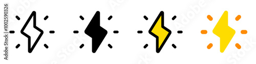 Editable flash on vector icon. Part of a big icon set family. Perfect for web and app interfaces, presentations, infographics, etc