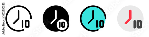 Editable countdown timer 10 seconds vector icon. Part of a big icon set family. Perfect for web and app interfaces, presentations, infographics, etc